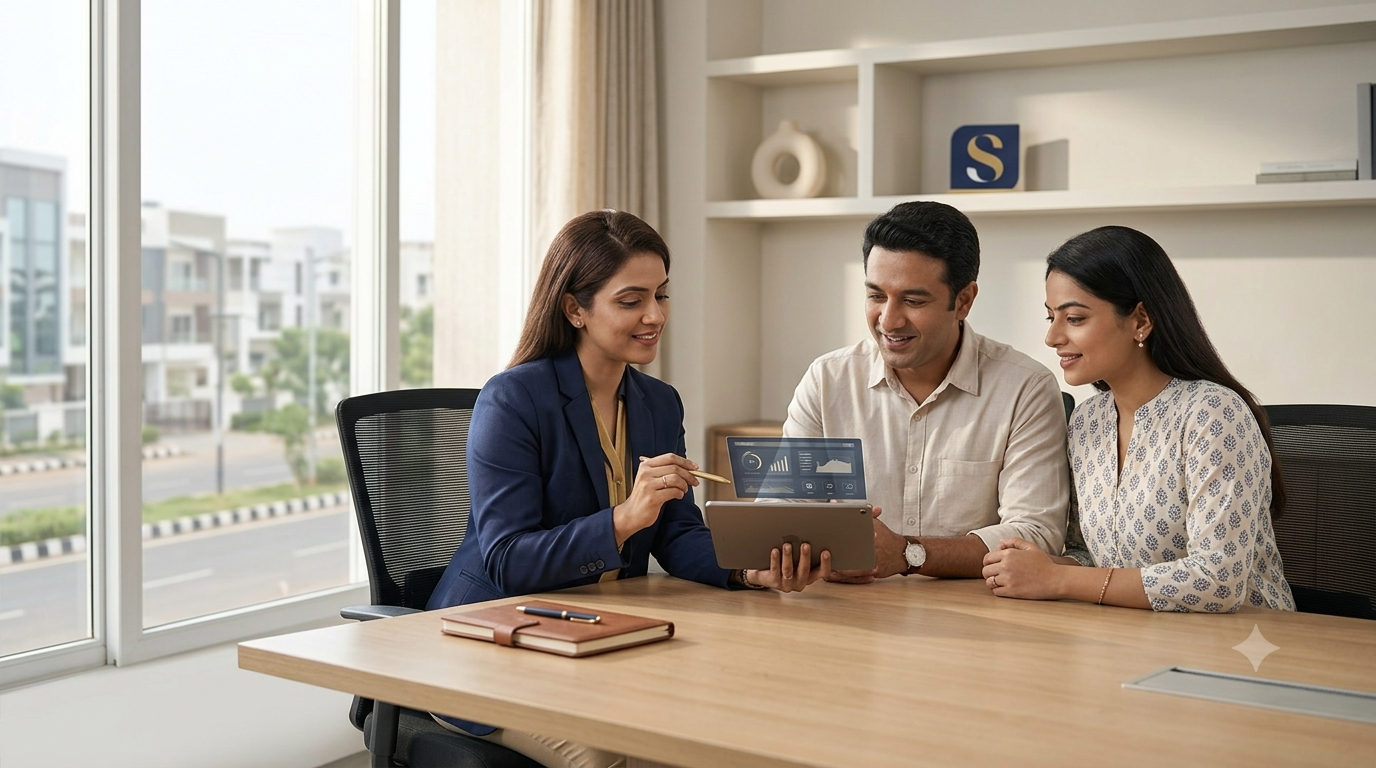 Insurance advisor meeting with client