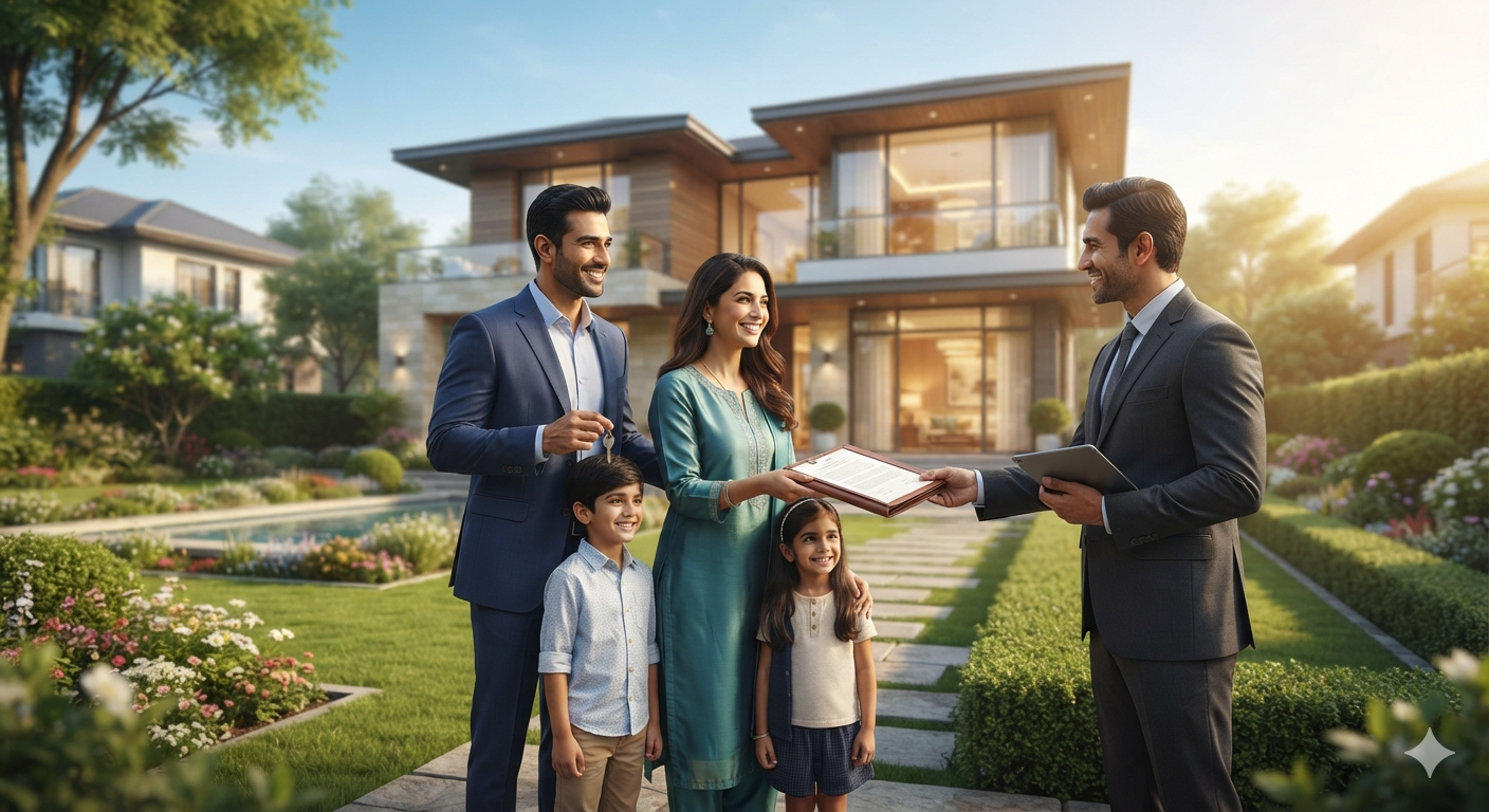 Happy family protected by insurance coverage